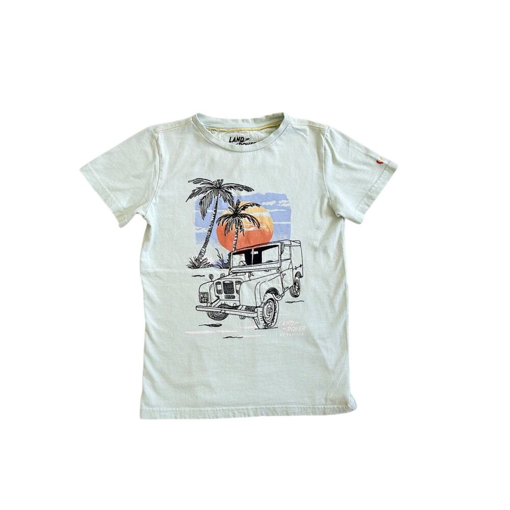 FatFace Green T-shirt Land Rover Sunset Short Sleeve Shirt Youth 10-11